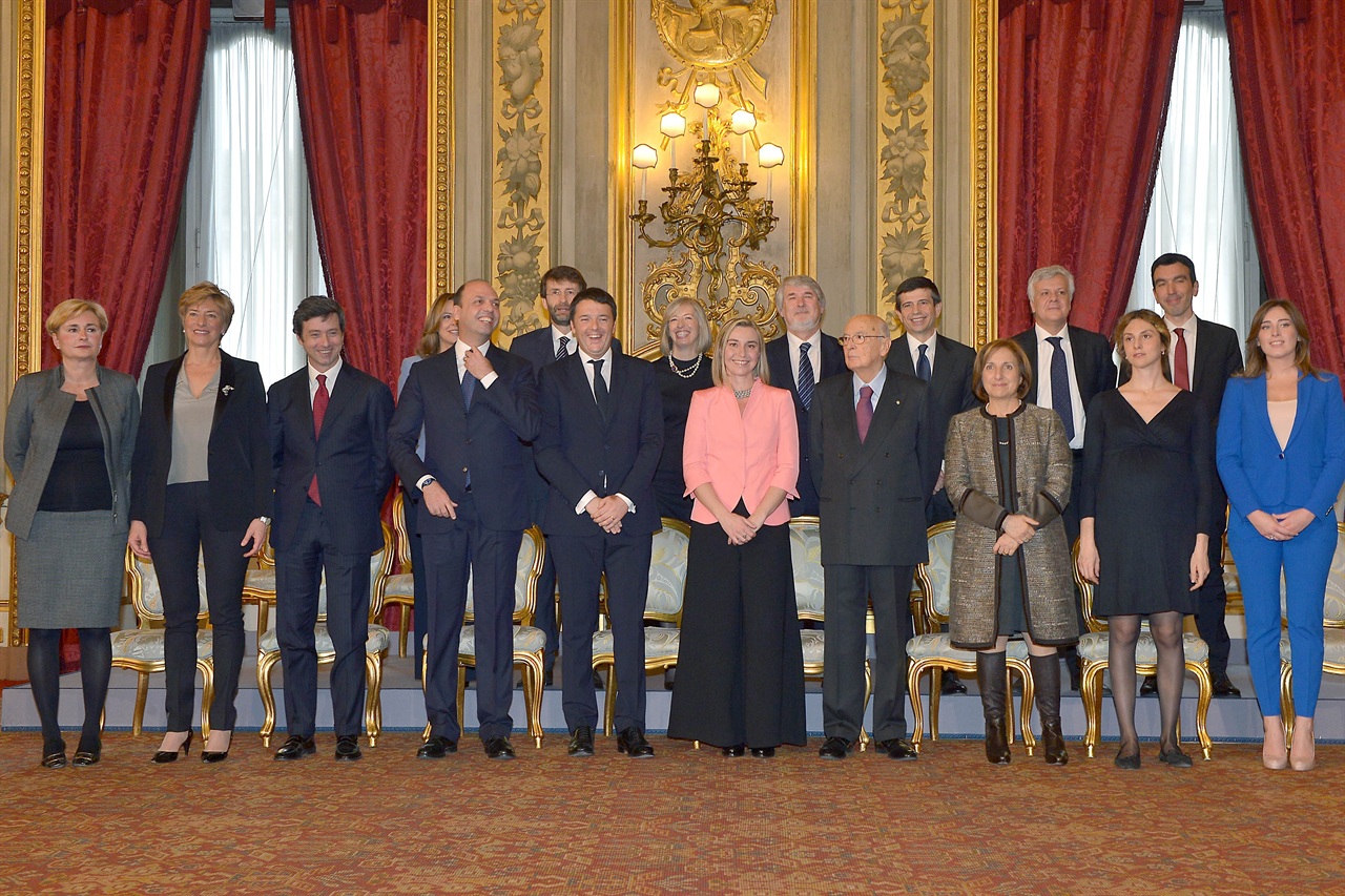 Renzi cabinet with Giorgio Napolitano