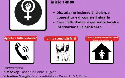 Violenza domestica: così ci proteggiamo.Primo incontro per un Piano femminista contro la violenza sulle donne