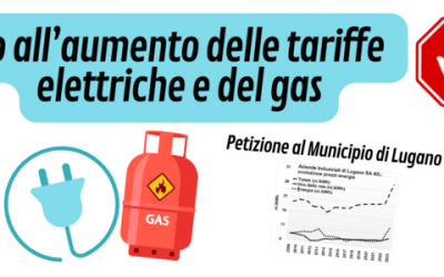 Petizione per chiedere al municipio di Lugano di rinunciare all’aumento delle tariffe AIL