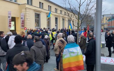 A Bellinzona solidarietà con l’Ucraina, contro la guerra di Putin